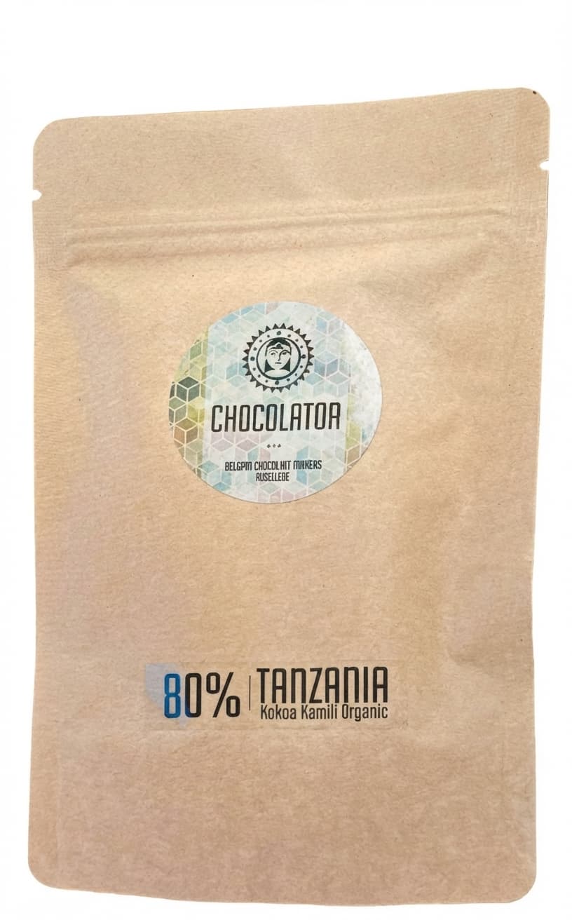Tanzania Kokoa Kamili Organic 80% 80% dark bar packaging by Chocolatoa