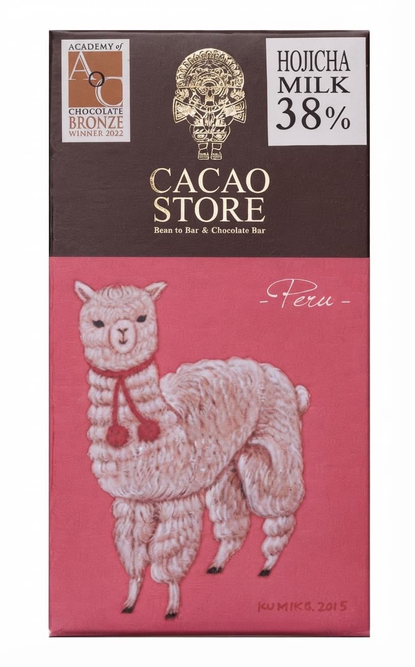 Peru Piura Milk Hojicha 38% 38% milk bar packaging by Musée du Chocolat Théobroma