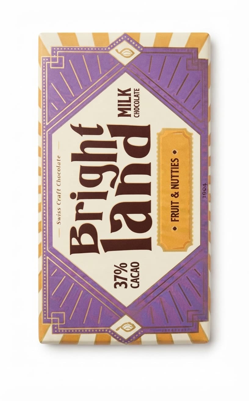 Fruit & Nutties 37% 37% milk bar packaging by Brightland