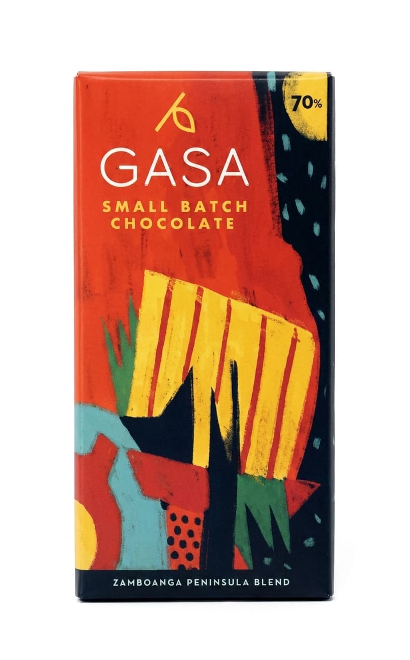Zamboanga Peninsula Blend 70% 70% dark bar packaging by Gasa