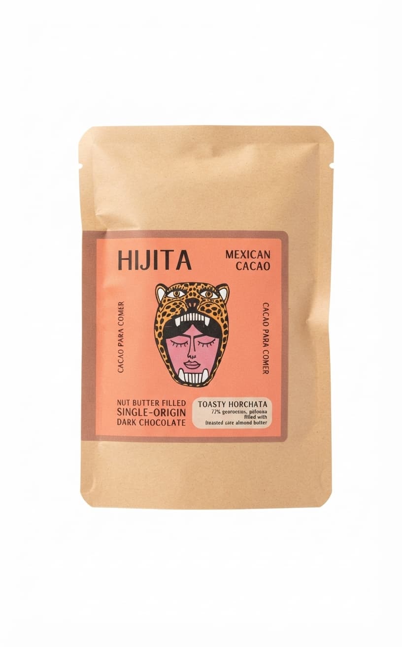 Toasty Horchata 70% 70% dark bar packaging by Hijita