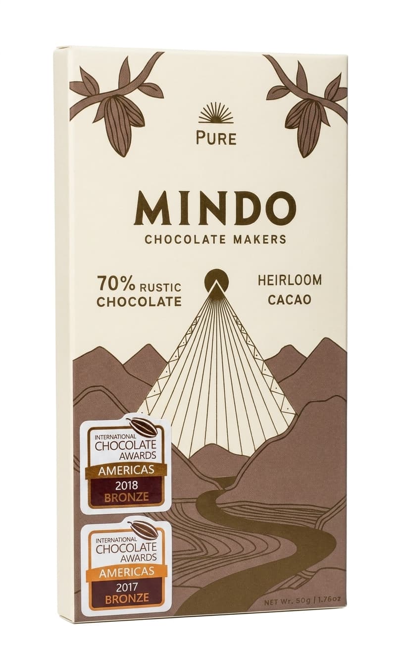 70% Rustic 70% dark bar packaging by Mindo Chocolate