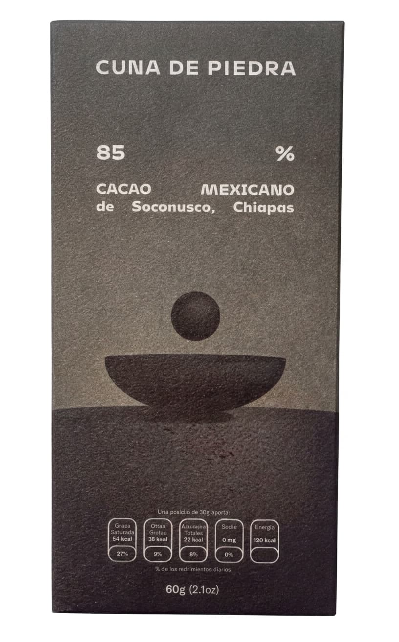 Soconusco 85% 85% dark bar packaging by Cuna de Piedra