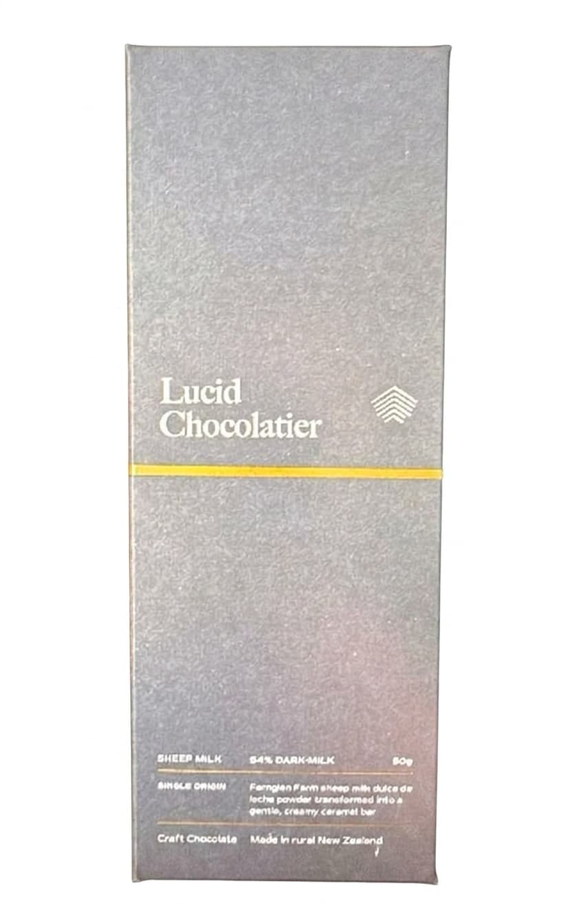 Sheep Milk 64% Dark Milk 64% milk bar packaging by Lucid Chocolatier
