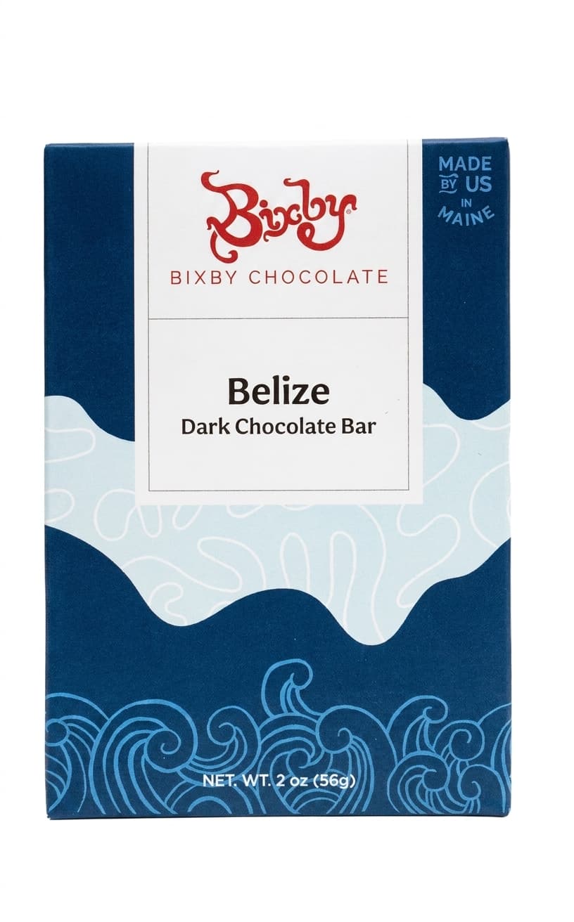 Belize 70% dark bar packaging by Bixby Chocolate