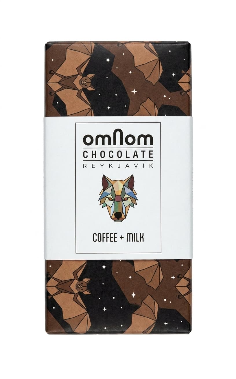 Coffee Milk 40% white bar packaging by Omnom