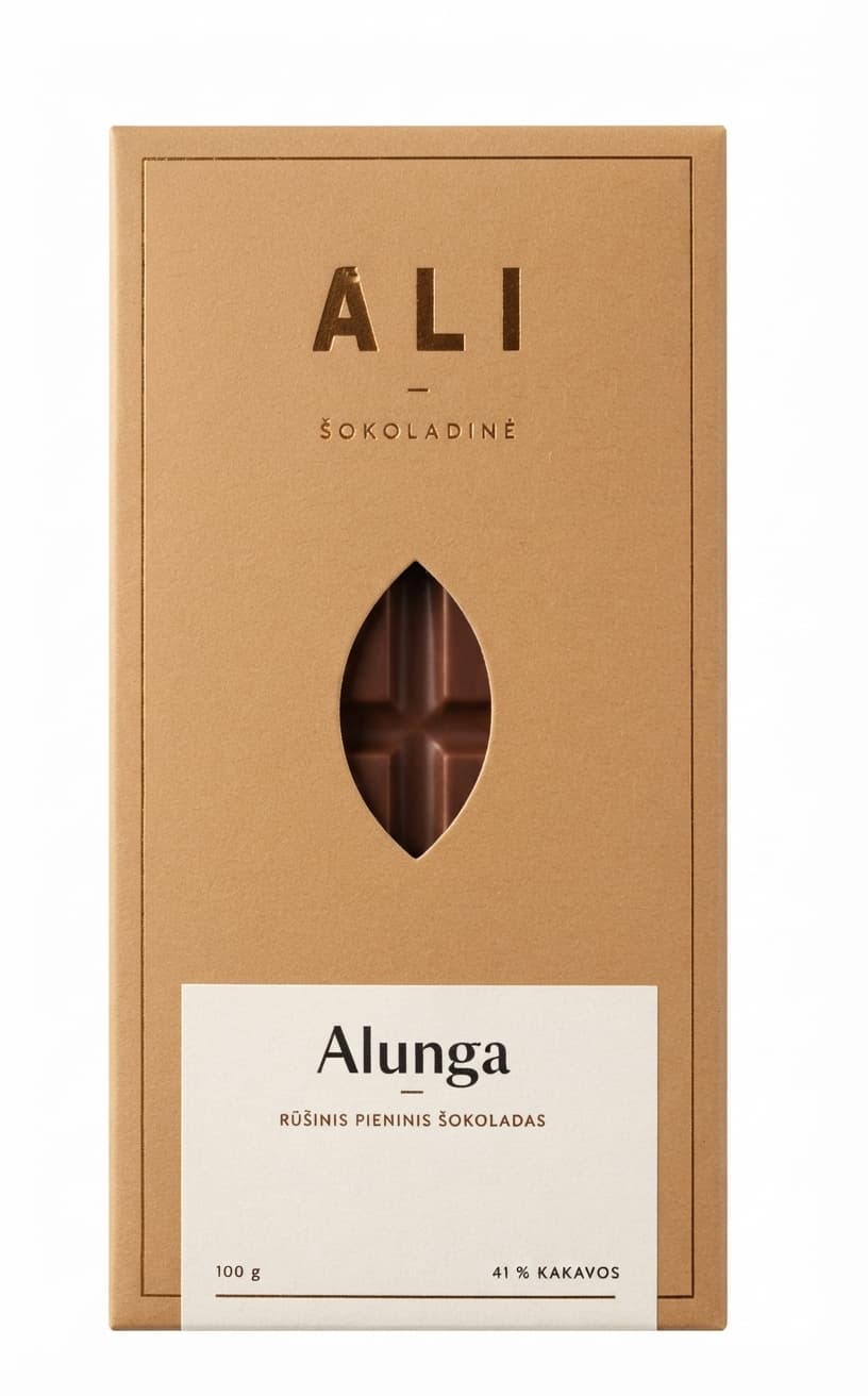 Alunga 41% milk bar packaging by ALI šokoladinė