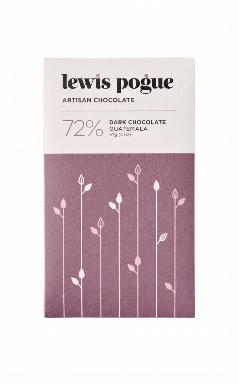 Guatemala 72% 72% dark bar packaging by Lewis Pogue Artisan Chocolate