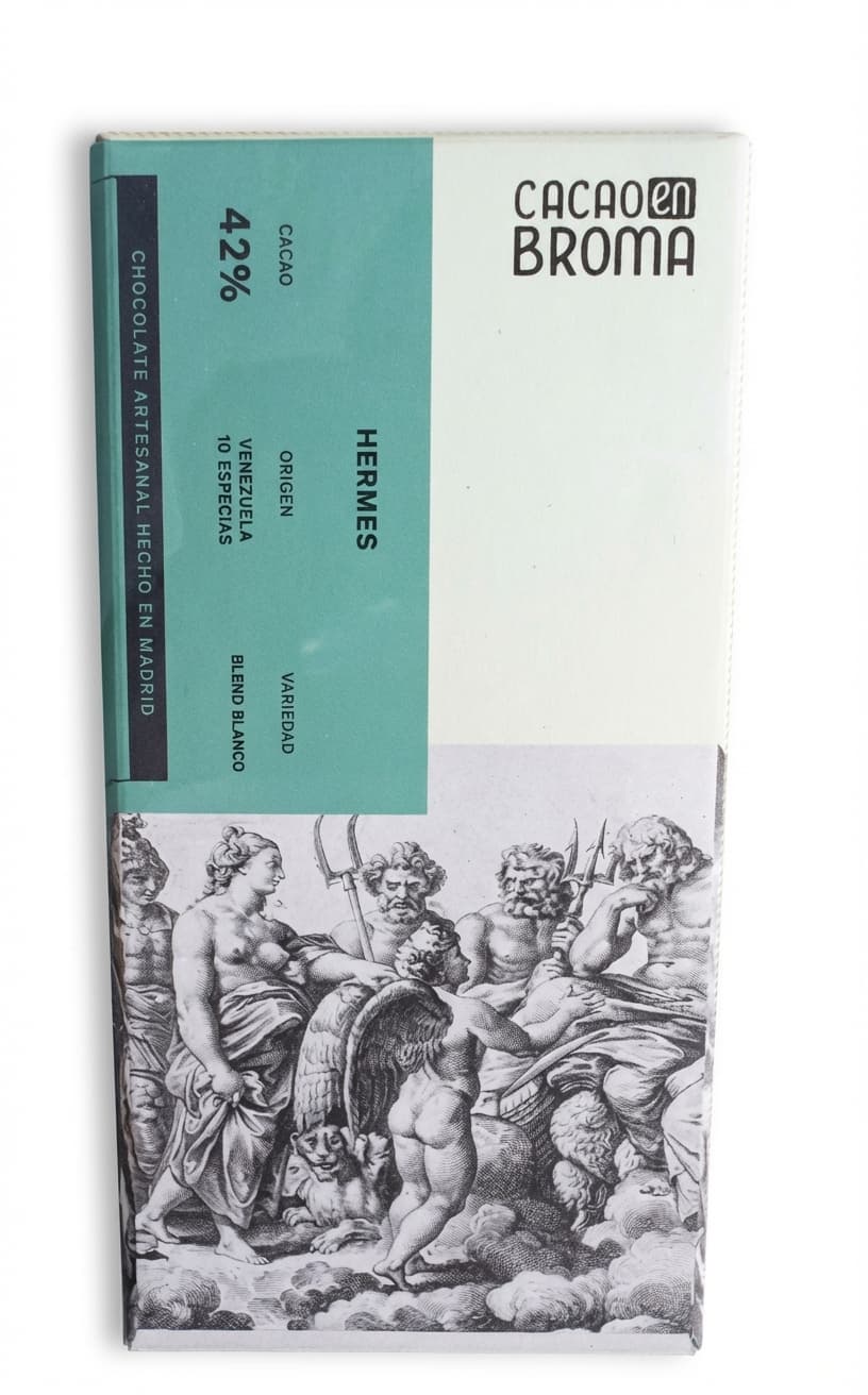 Hermes 42% milk bar packaging by Cacao en Broma