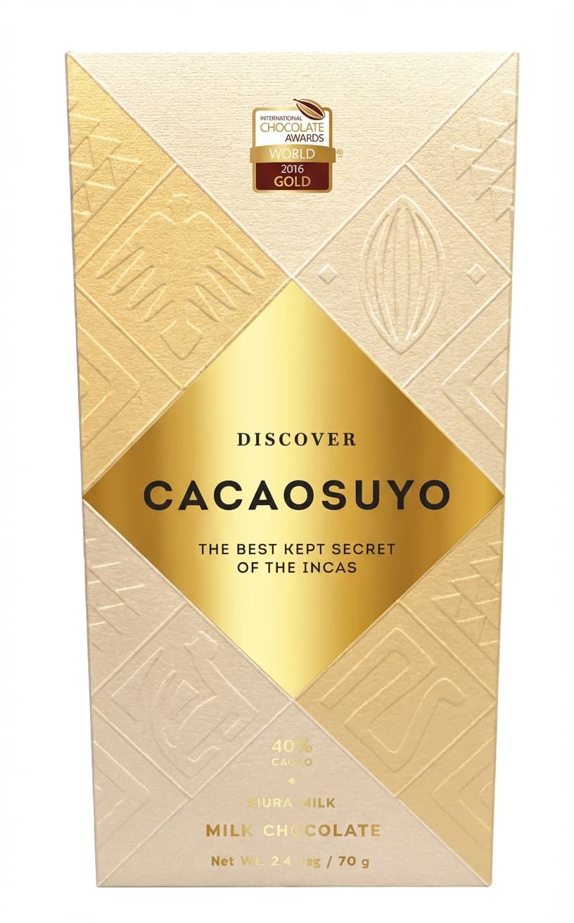 Piura Milk 50% milk bar packaging by Cacaosuyo