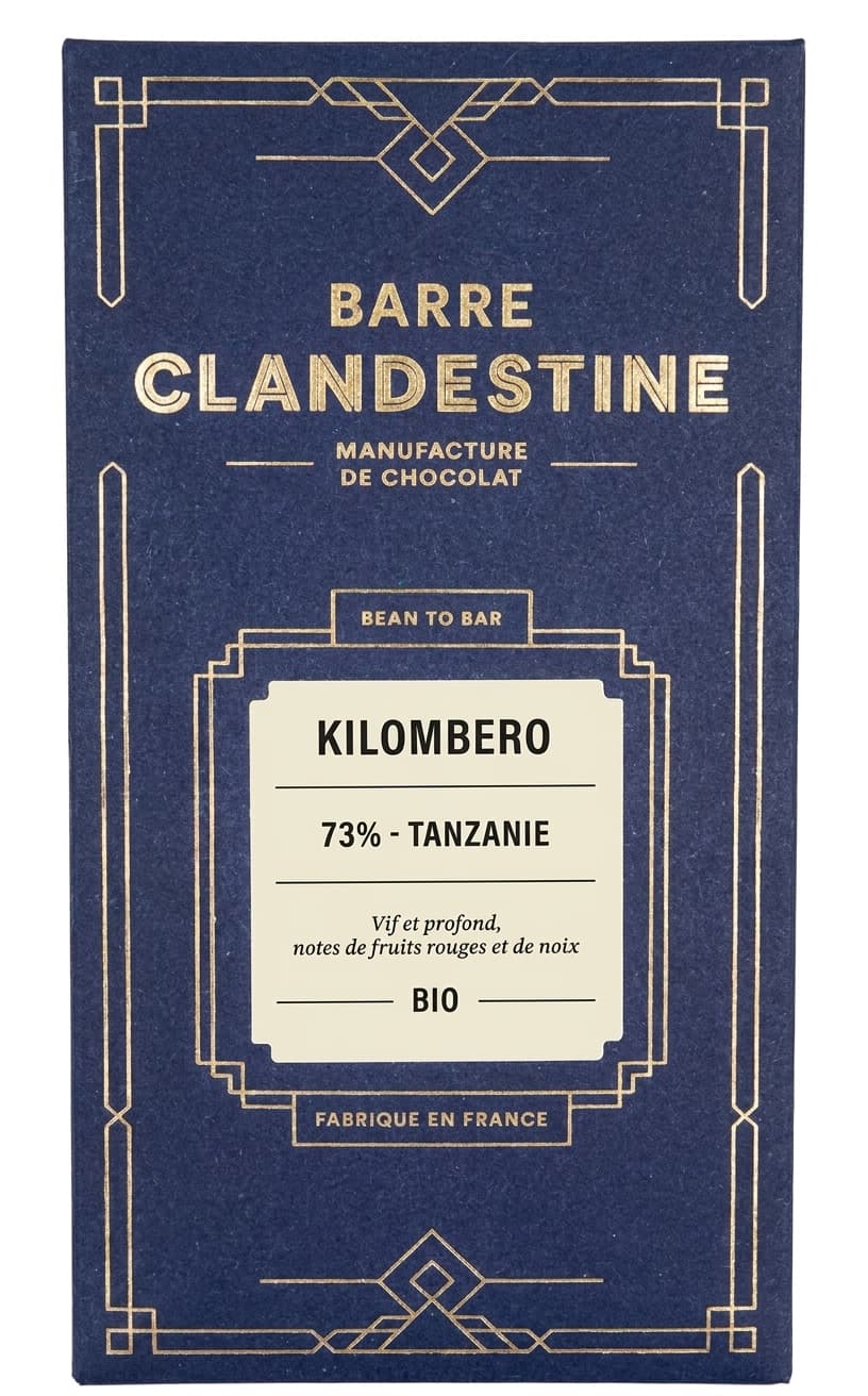 Kilombero 73% 73% dark bar packaging by Barre Clandestine