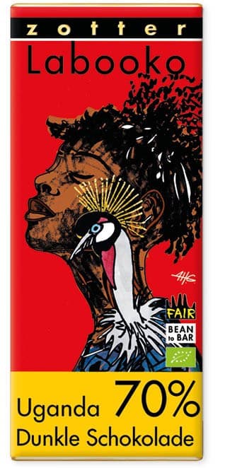 Labooko Uganda 70% 70% dark bar packaging by Zotter