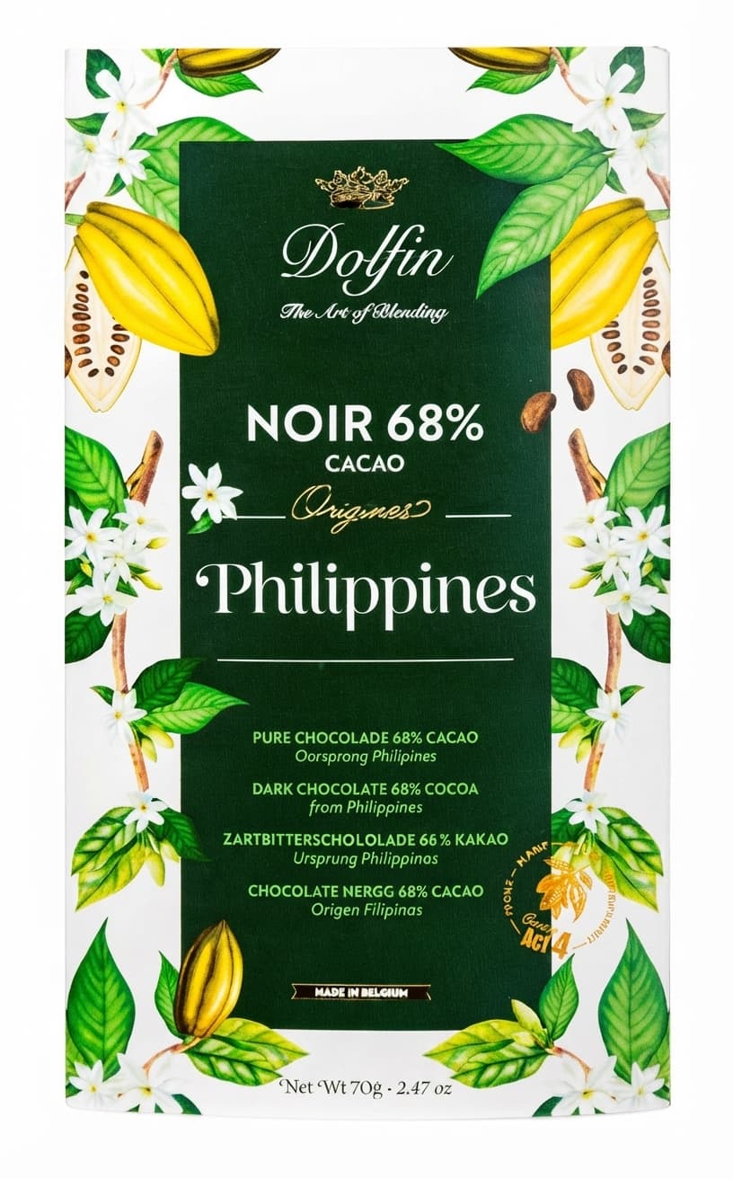 Philippines 68% 68% dark bar packaging by Dolfin