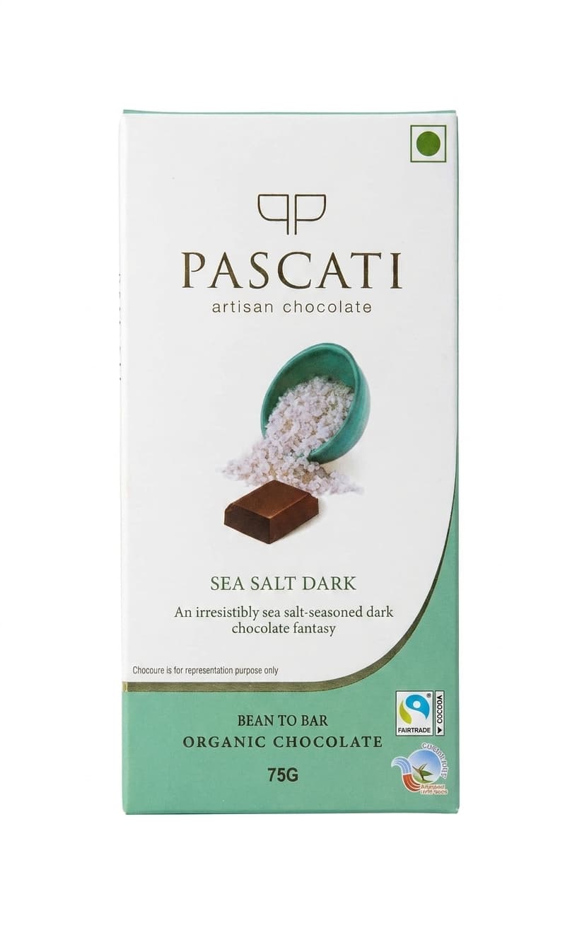 Sea Salt 63% 63% dark bar packaging by Pascati