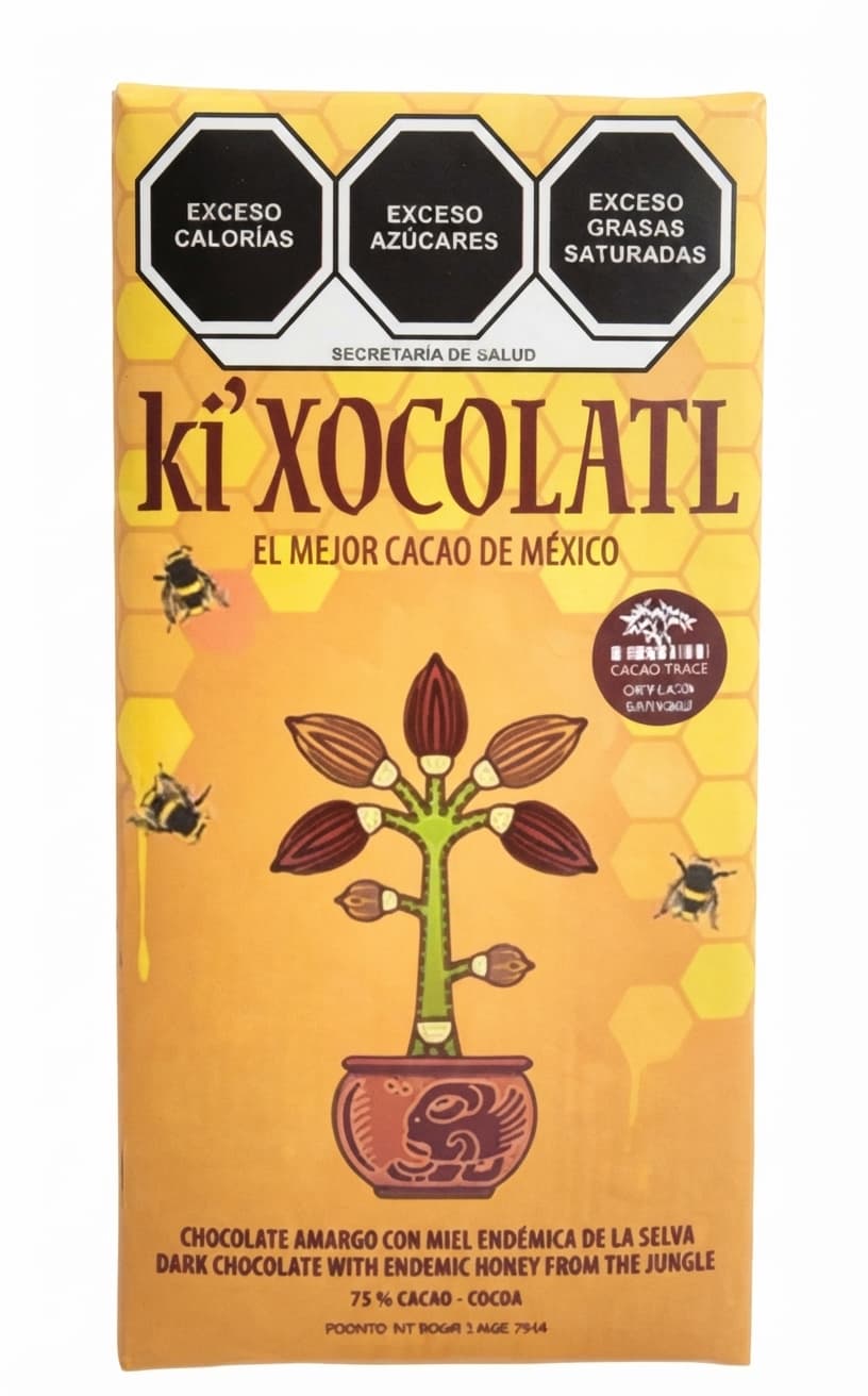 Endemic Honey 75% 75% dark bar packaging by Ki'Xocolatl