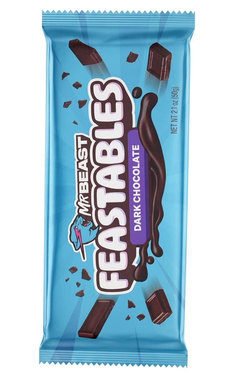 Dark Chocolate null% dark bar packaging by Feastables
