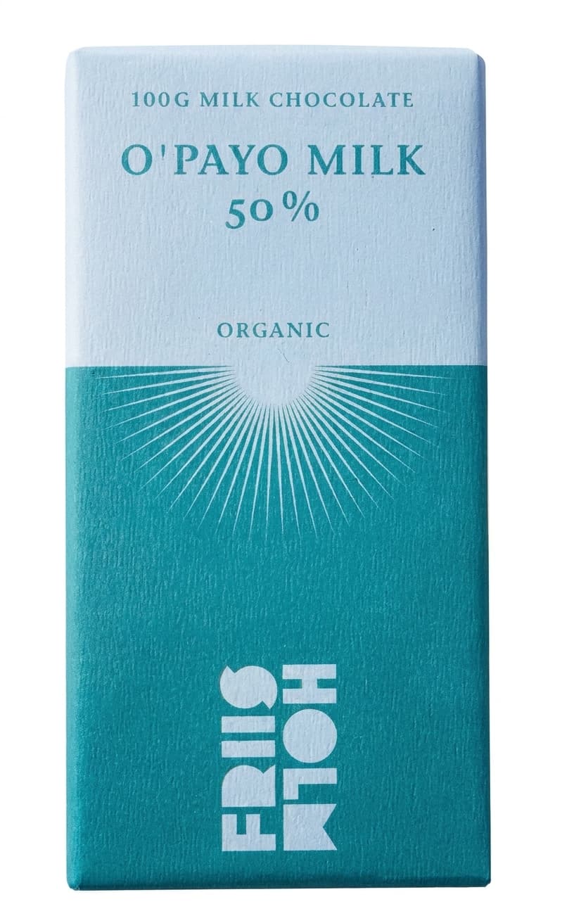 O'Payo Milk 50% 50% milk bar packaging by Friis Holm