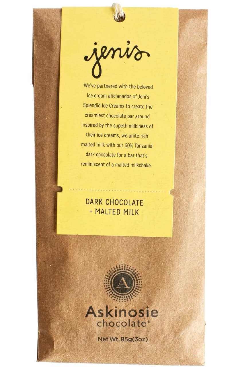 Malted Milk 60% 60% milk bar packaging by Askinosie