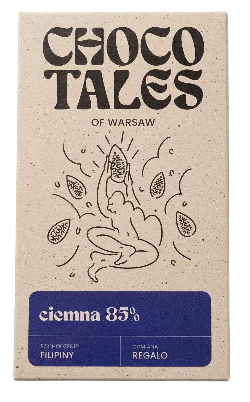 Ciemna 85% 85% dark bar packaging by Choco Tales