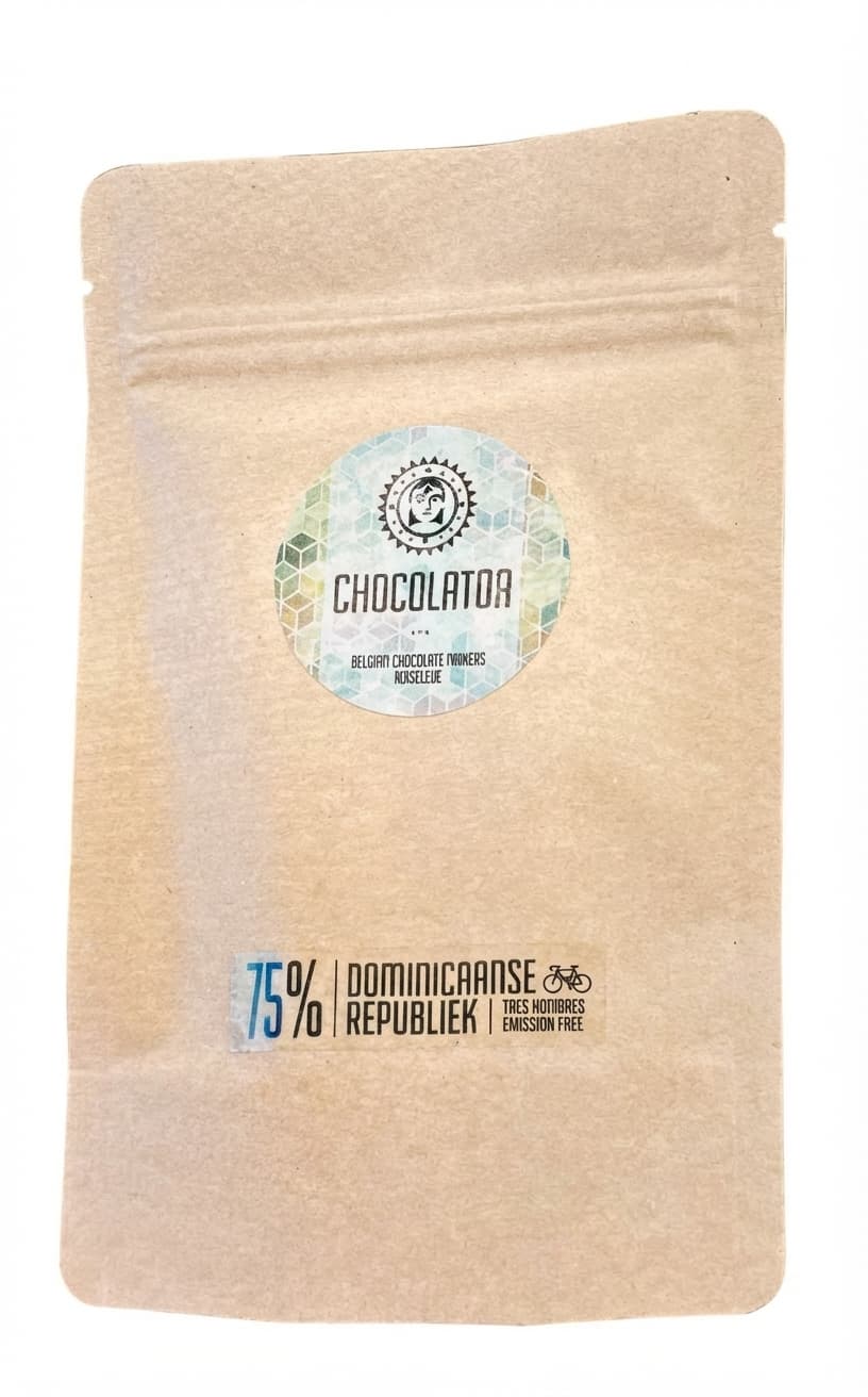 Dominicaanse Republiek 75% 75% dark bar packaging by Chocolatoa