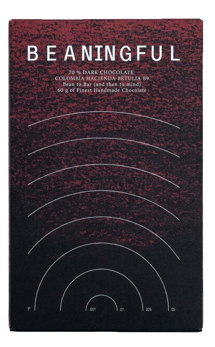 70% Hacienda Betulia 70% dark bar packaging by Beaningful