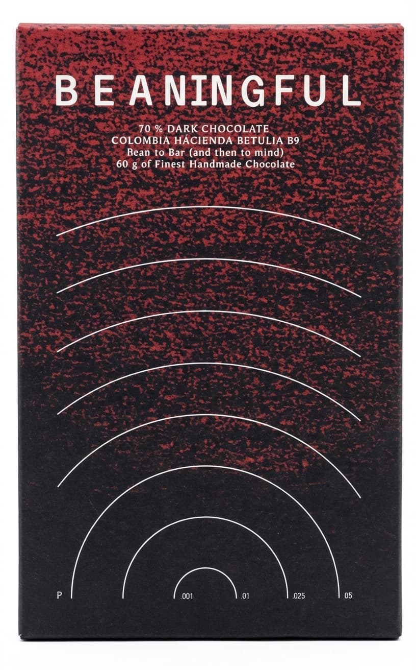 70% Dark Chocolate 70% dark bar packaging by Beaningful