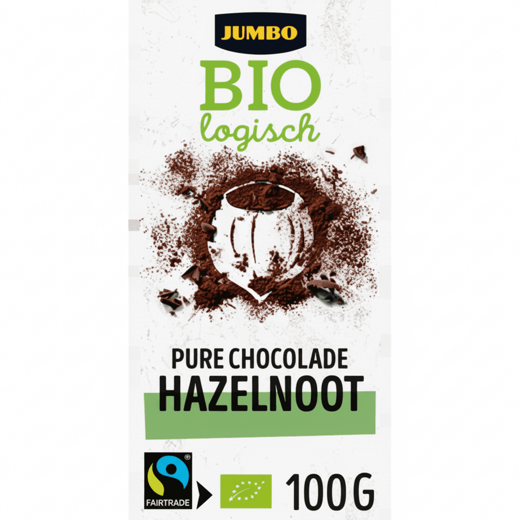 Bio Dark Chocolate Hazelnut 55% dark bar packaging by undefined