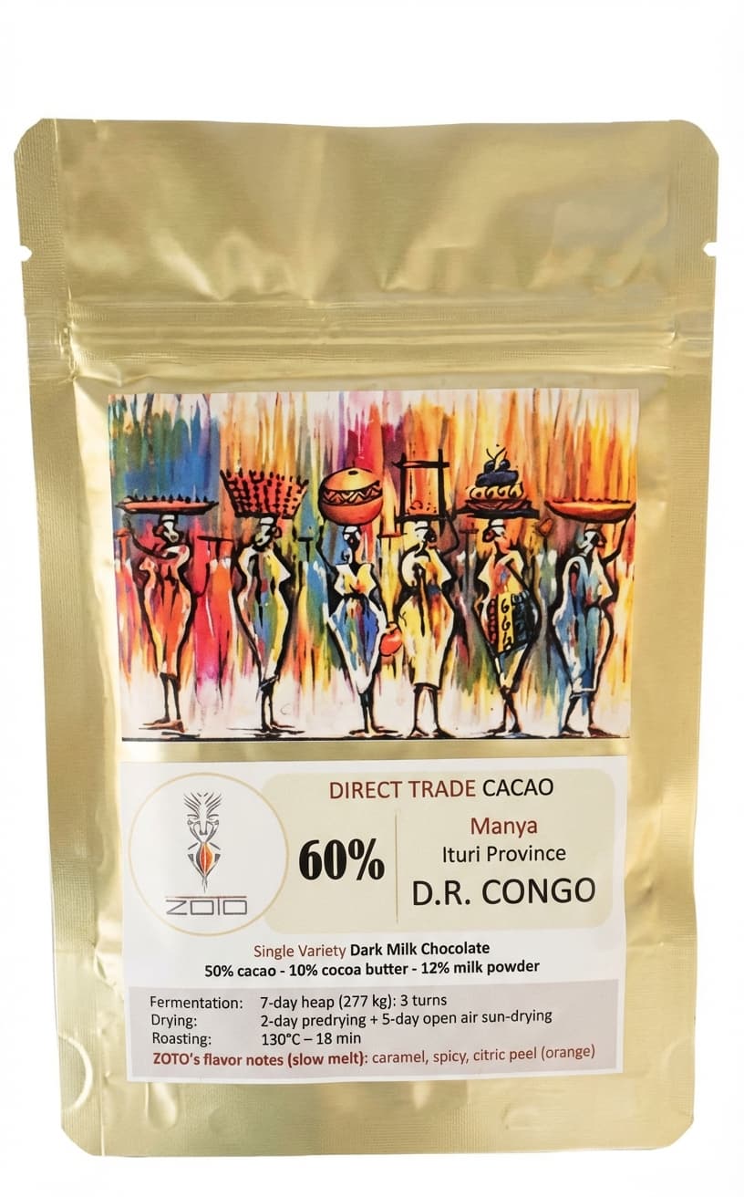 Manya 60% 60% milk bar packaging by ZOTO