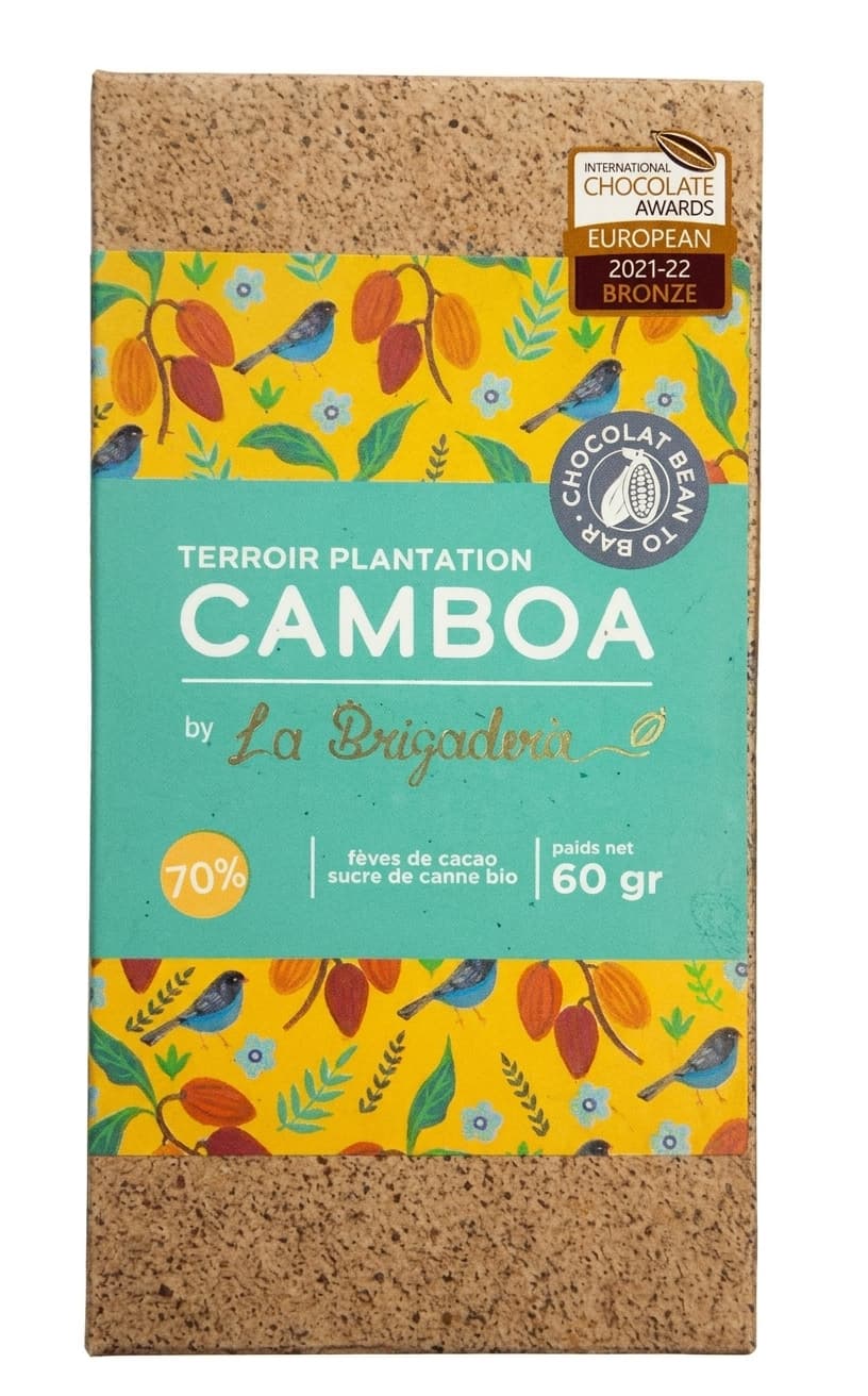 Camboa 70% 70% dark bar packaging by La Brigaderie