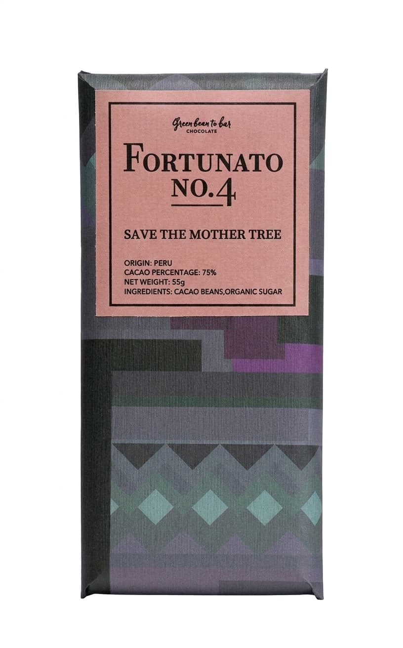 Fortunato No.4 75% dark bar packaging by Green Bean to Bar Chocolate