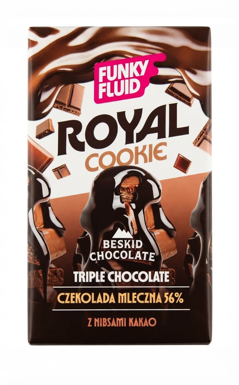 Royal Cookie 56% dark bar packaging by Beskid Chocolate