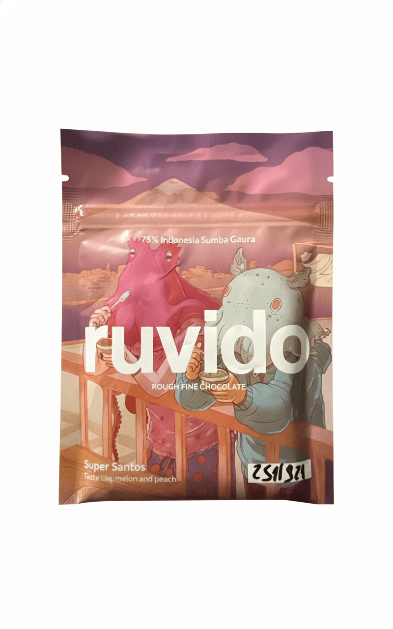 Super Santos 75% dark bar packaging by undefined