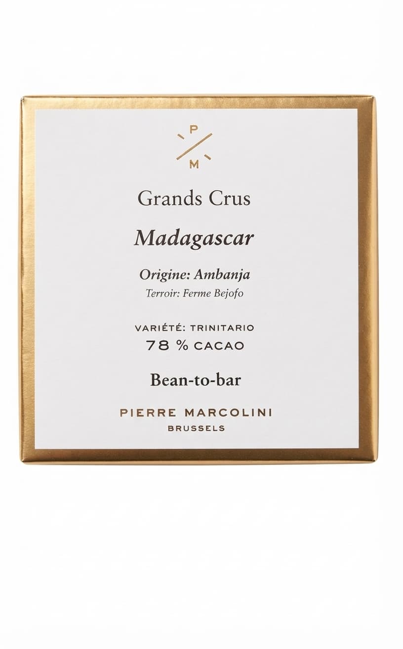 Madagascar 78% 78% dark bar packaging by Pierre Marcolini