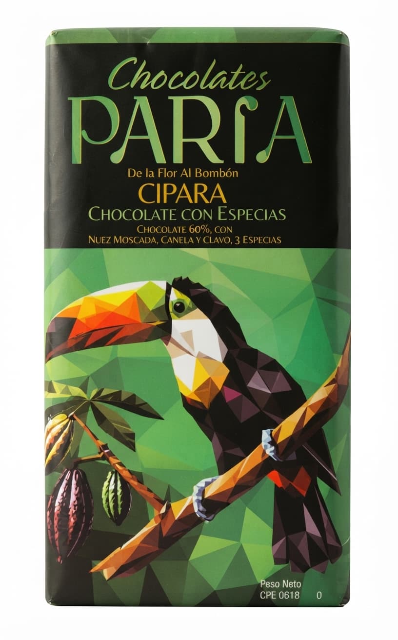 Cipara 60% dark bar packaging by Chocolates Paria