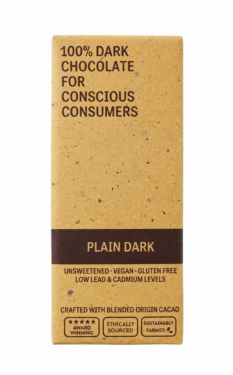 Bold Blend 100% 100% unsweetened_dark bar packaging by Kocoatrait
