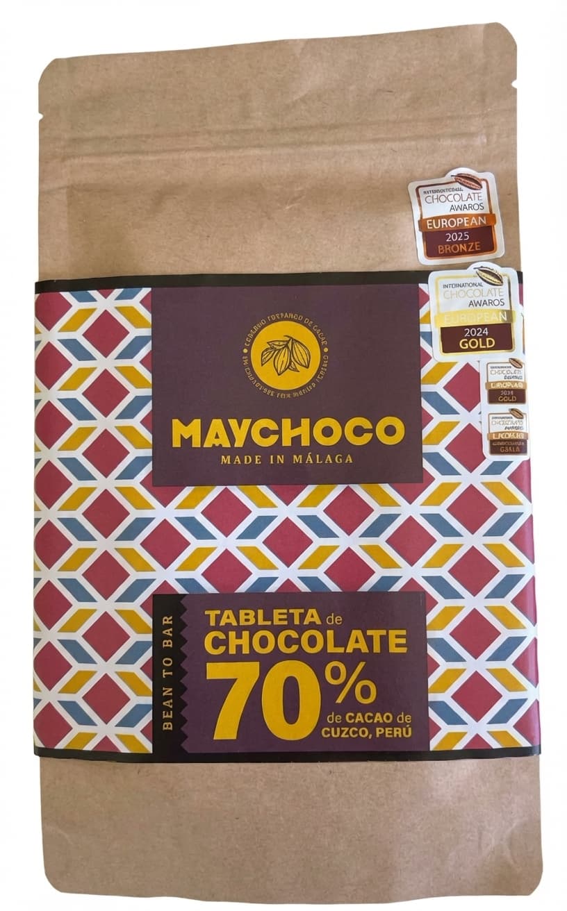 70% de Cacao de Cuzco 70% dark bar packaging by Maychoco