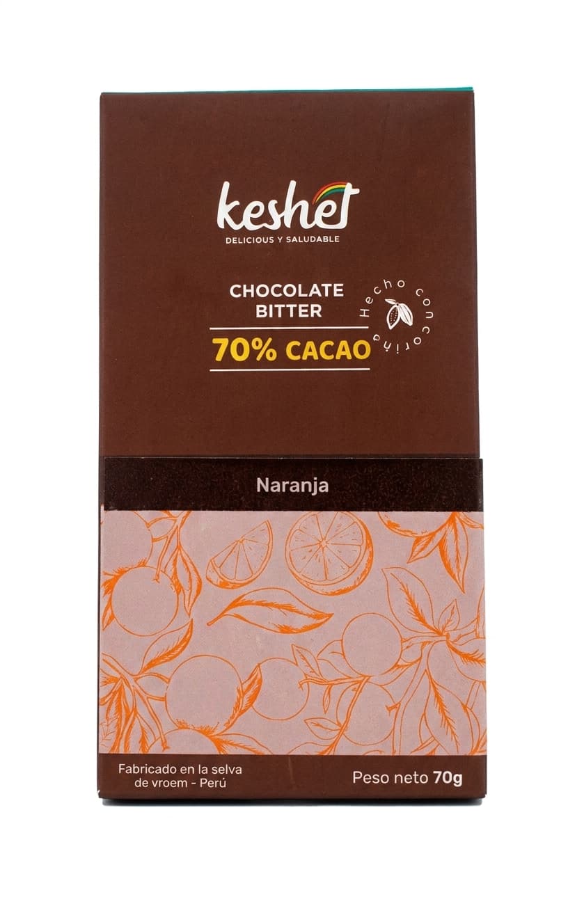 Orange 70% 70% dark bar packaging by keshet