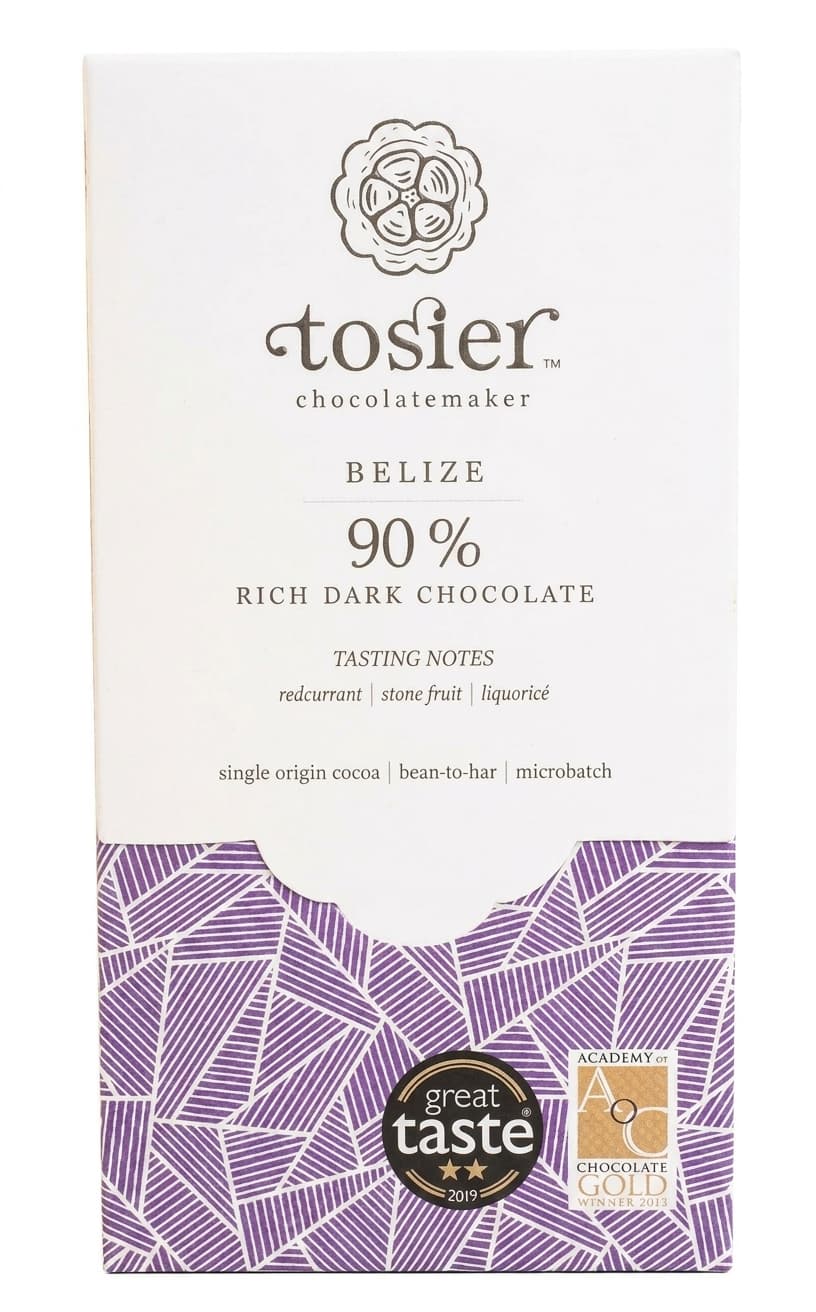 Belize 90% 90% dark bar packaging by Tosier