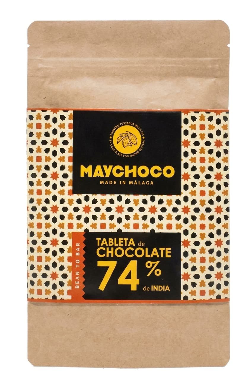 74% India 74% dark bar packaging by Maychoco