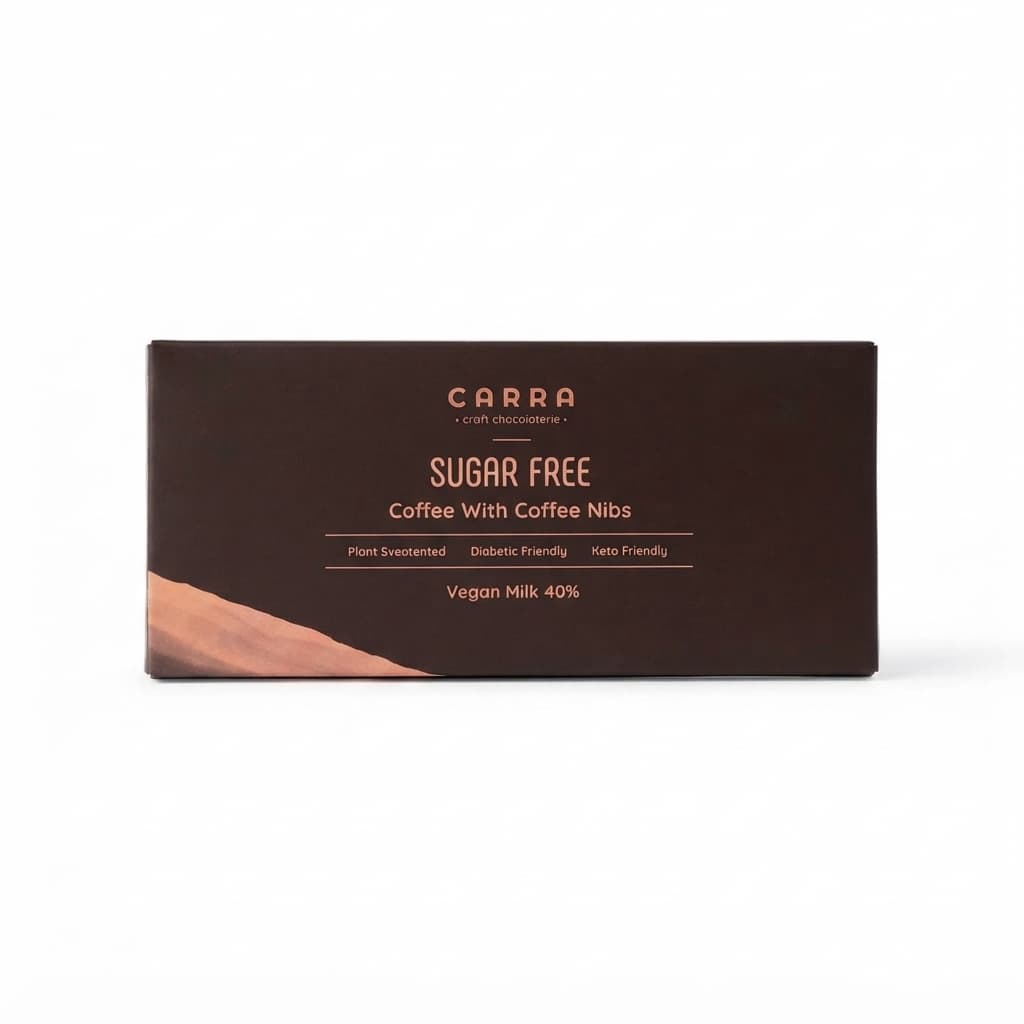 Coffee with Coffee Nibs 40% 40% milk bar packaging by Carra