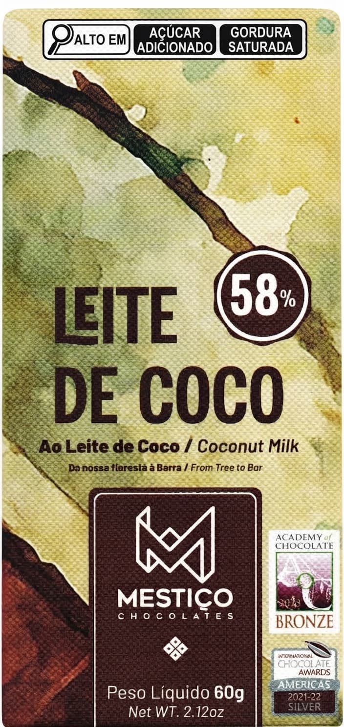 Leite de Coco 58% 58% milk bar packaging by Mestiço