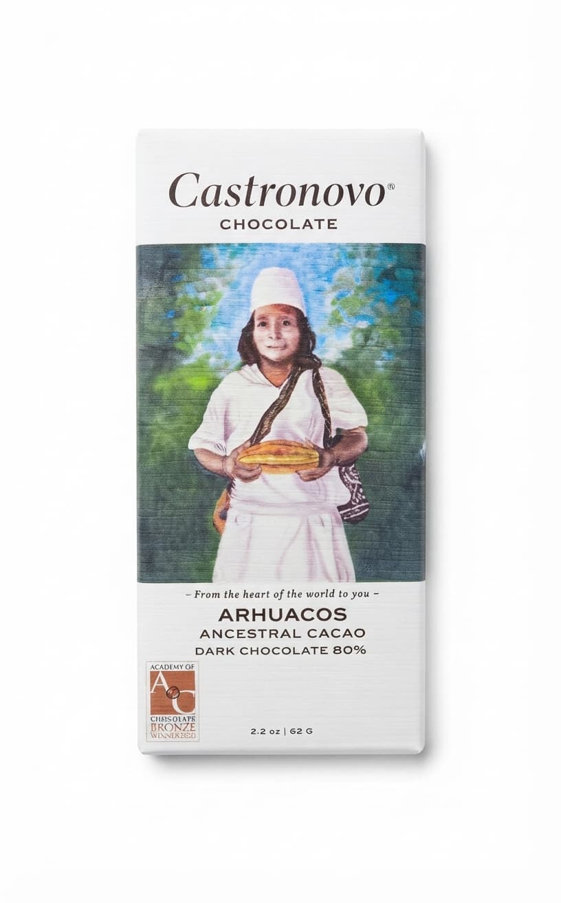 Arhuacos 80% 80% dark bar packaging by Castronovo