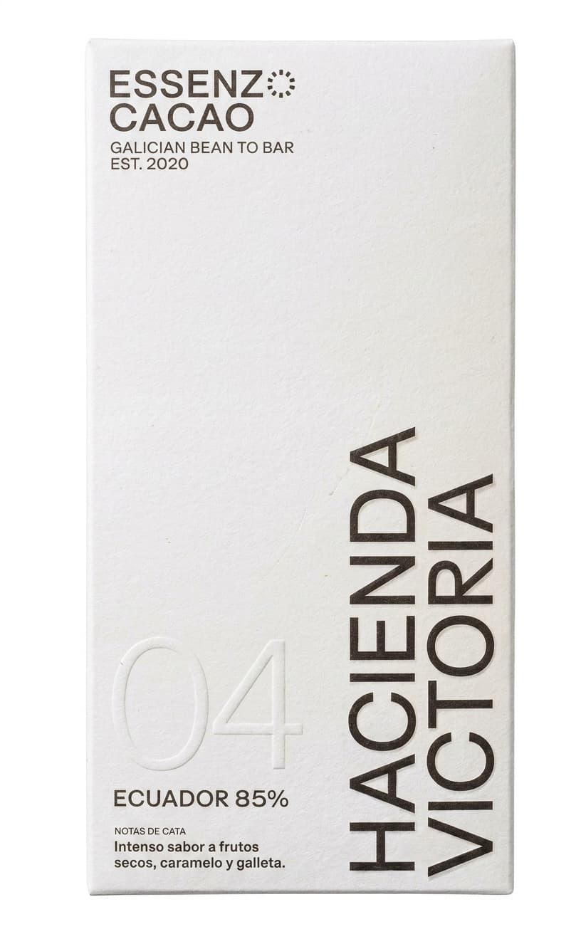 Hacienda Victoria 85% 85% dark bar packaging by Essenzo Cacao