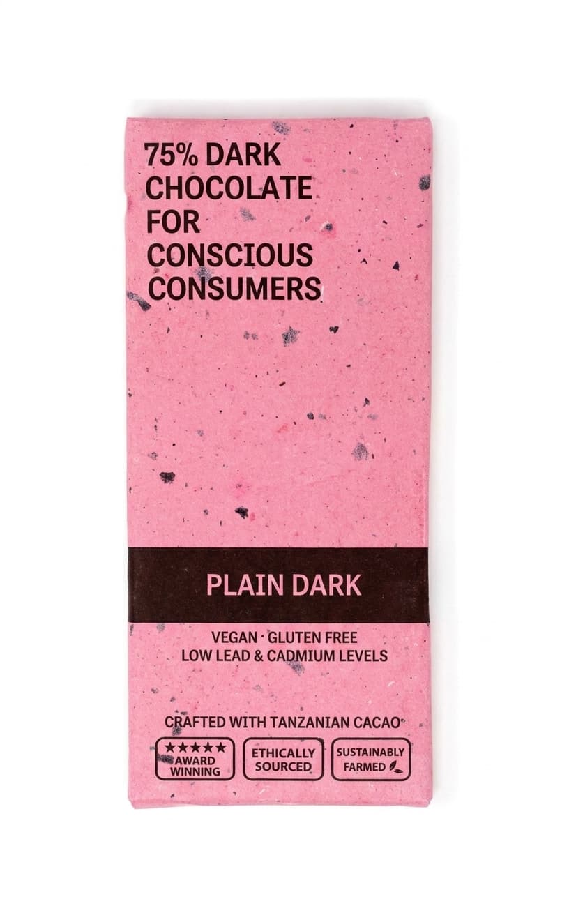 Tanzania Plain Dark 75% 75% dark bar packaging by Kocoatrait