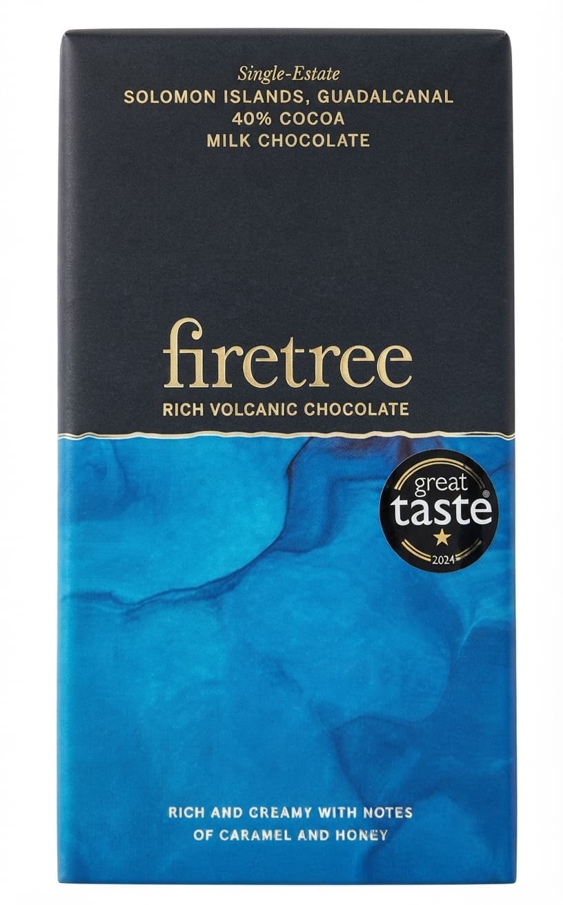 Solomon Islands Guadalcanal 40% 40% milk bar packaging by firetree