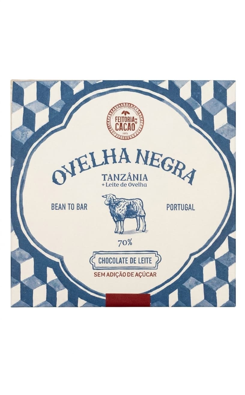 Ovelha Negra 70% milk bar packaging by Feitoria do Cacao