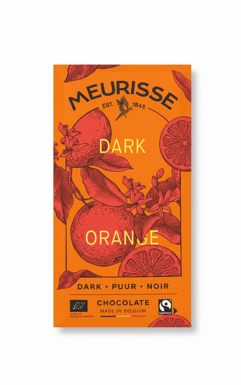 Dark Orange 73% dark bar packaging by undefined
