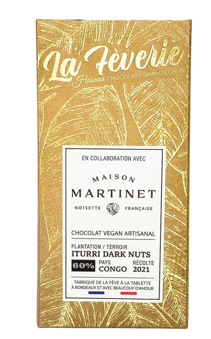 Iturri Dark Nuts 60% 60% dark bar packaging by Hasnaâ Chocolats