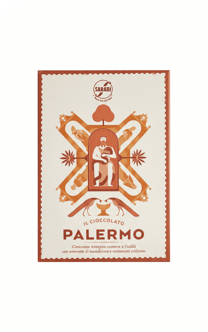 Palermo 60% dark bar packaging by Sabadi