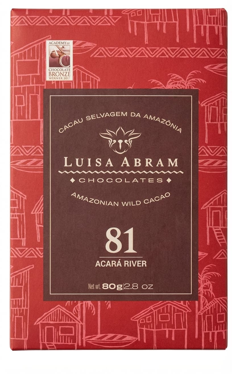Acará River 81% 81% dark bar packaging by Luisa Abram
